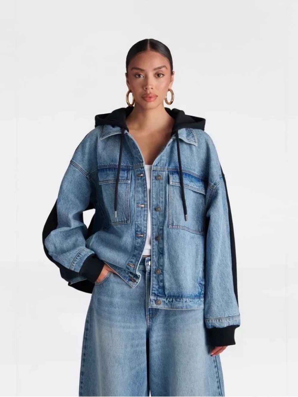 KBB by KAHLANA The Denim and fleece hoodie